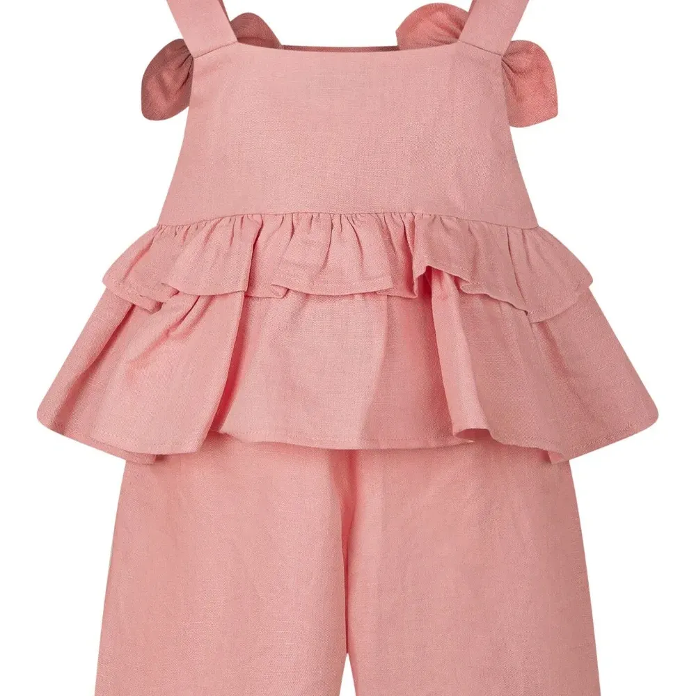 Комплект из топа и шортов с оборками