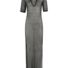 Платье макси рыхлой вязки