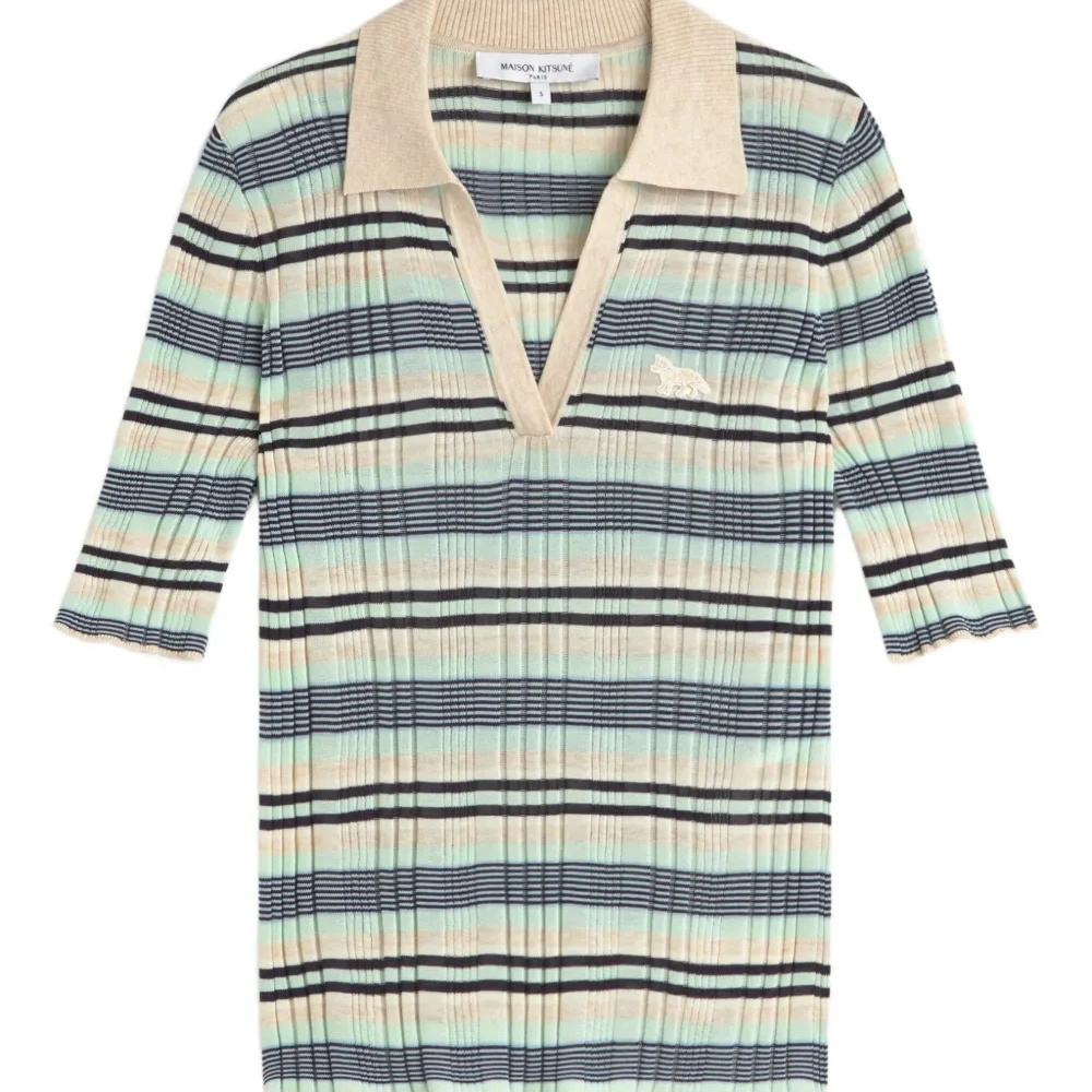 Полосатая рубашка поло в рубчик