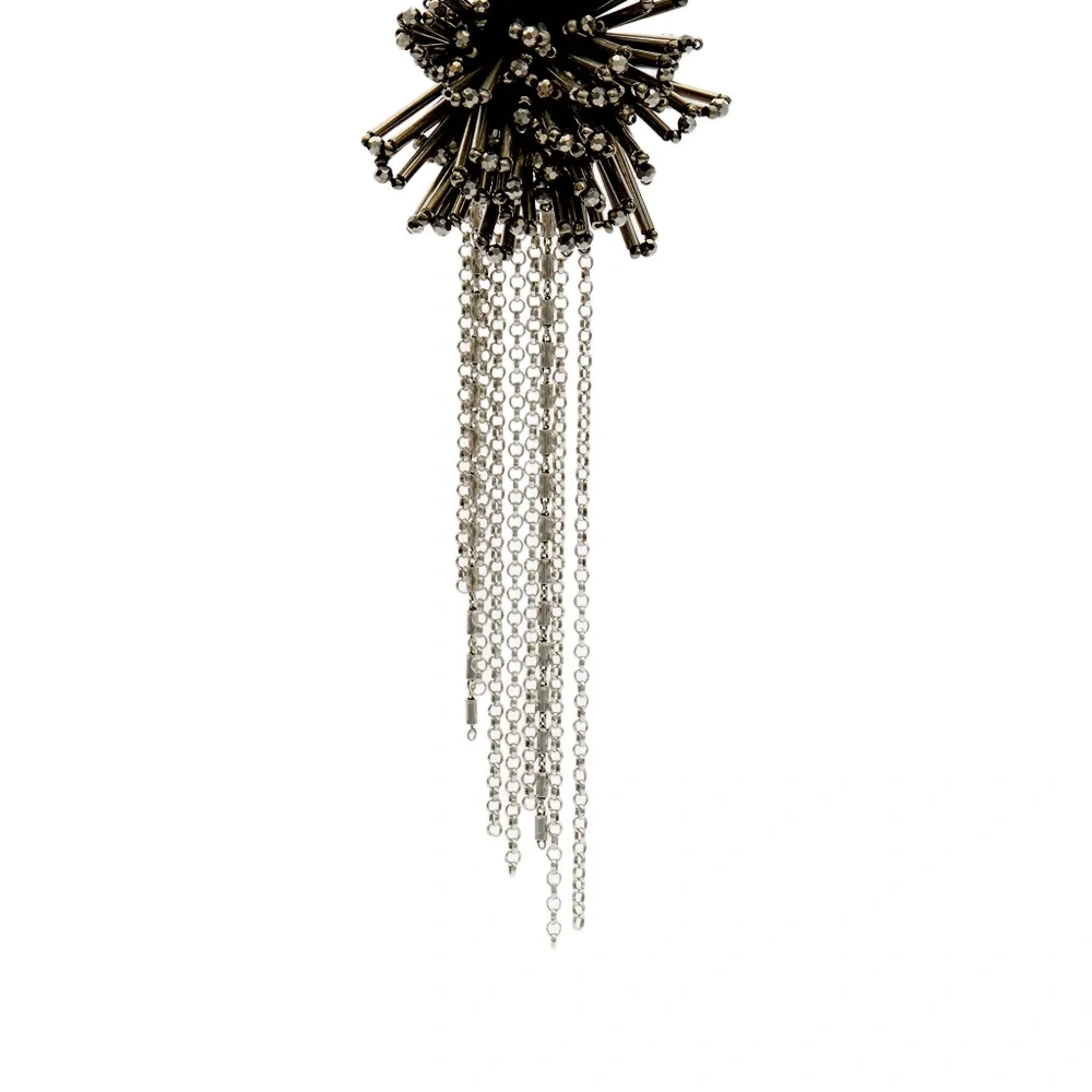 Серьги-цепочки с бисерным декором