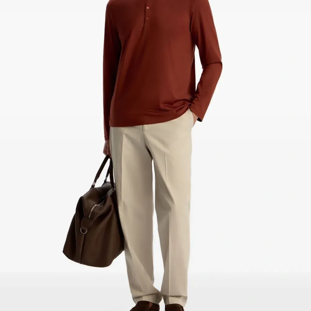 Футболка хенли с длинными рукавами