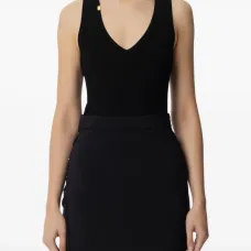 топ в рубчик с V-образным вырезом топ в рубчик с V-образным вырезом