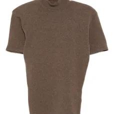 Топ с короткими рукавами и высоким воротником