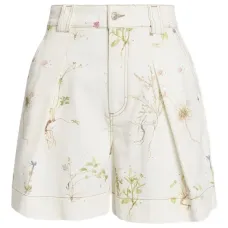 Джинсовые шорты с цветочным принтом