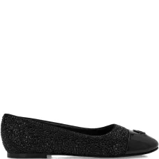 Балетки с логотипом и стразами