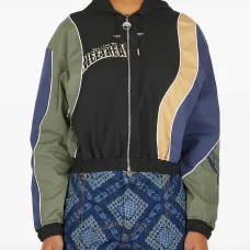 Бомбер с капюшоном и кулиской