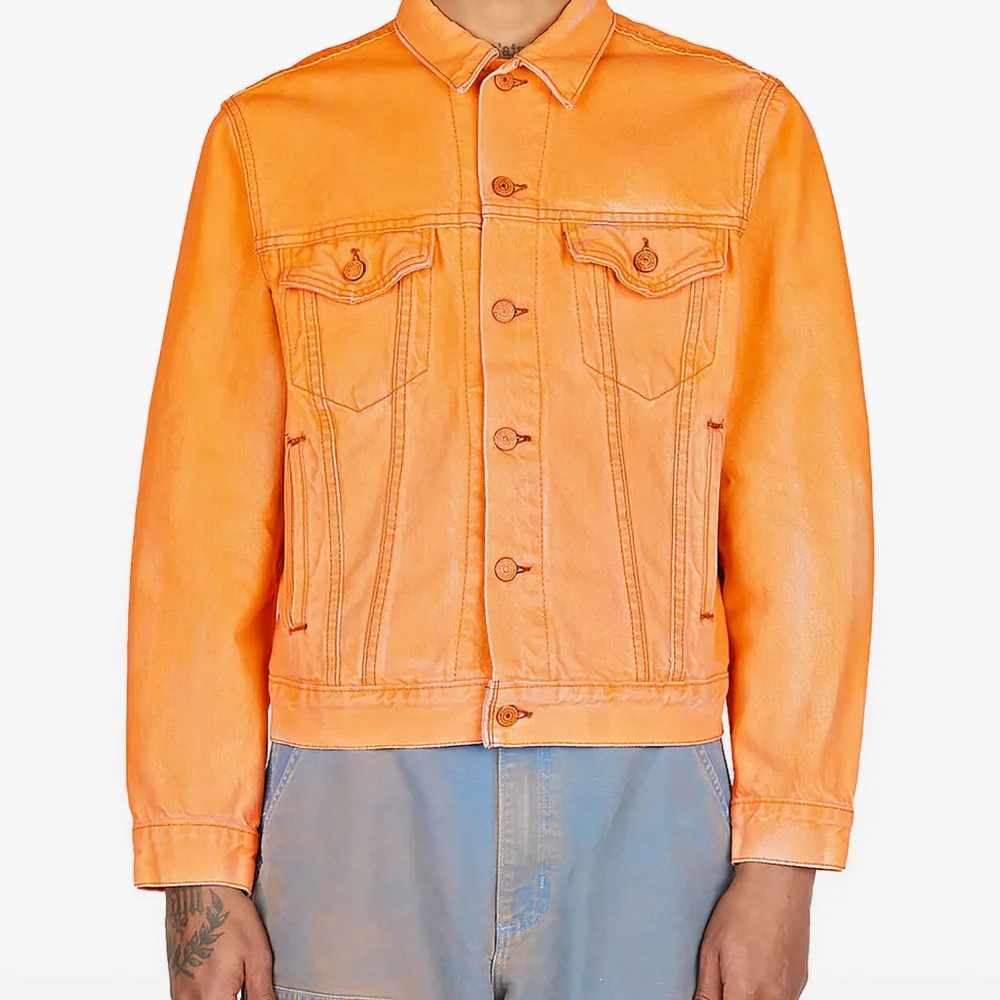 джинсовая куртка с эффектом потертости