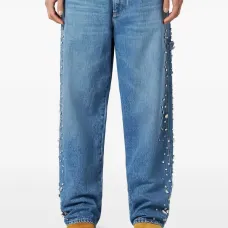 Джинсы с кристаллами