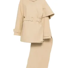 Мини-пальто с поясом и шарфом Мини-пальто с поясом и шарфом