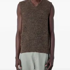 трикотажный жилет с V-образным вырезом
