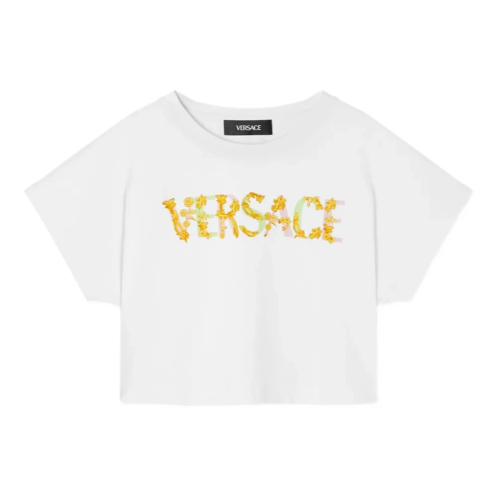 укороченная футболка с логотипом