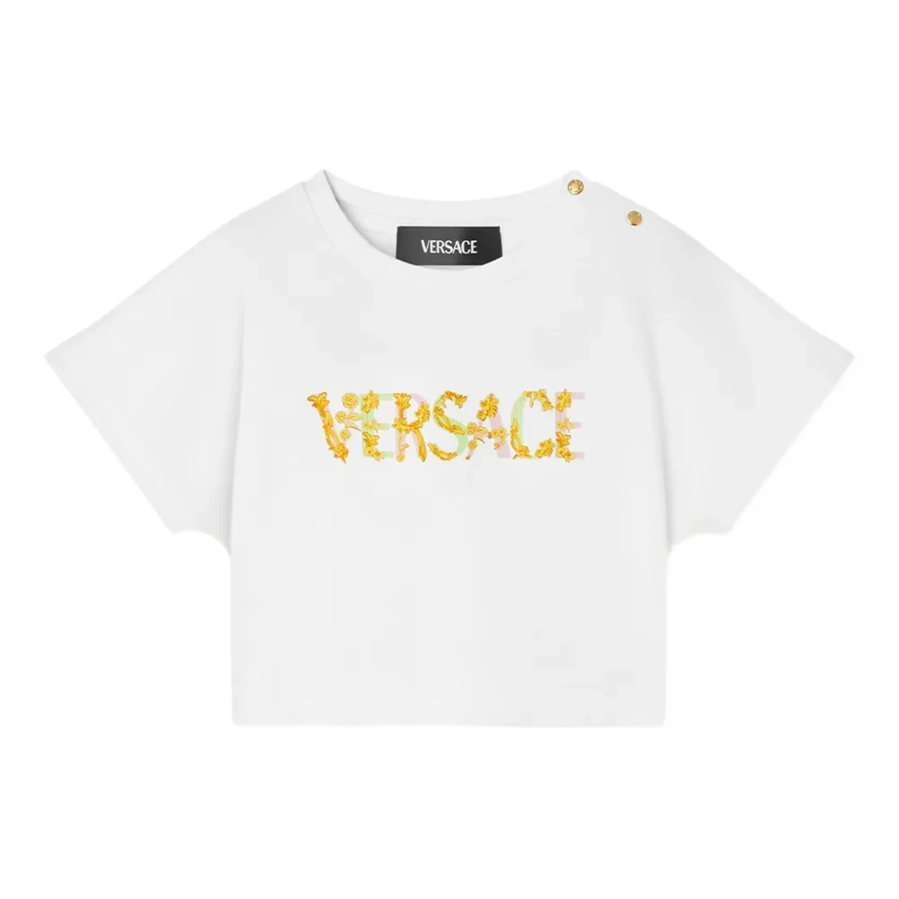 укороченная футболка с логотипом