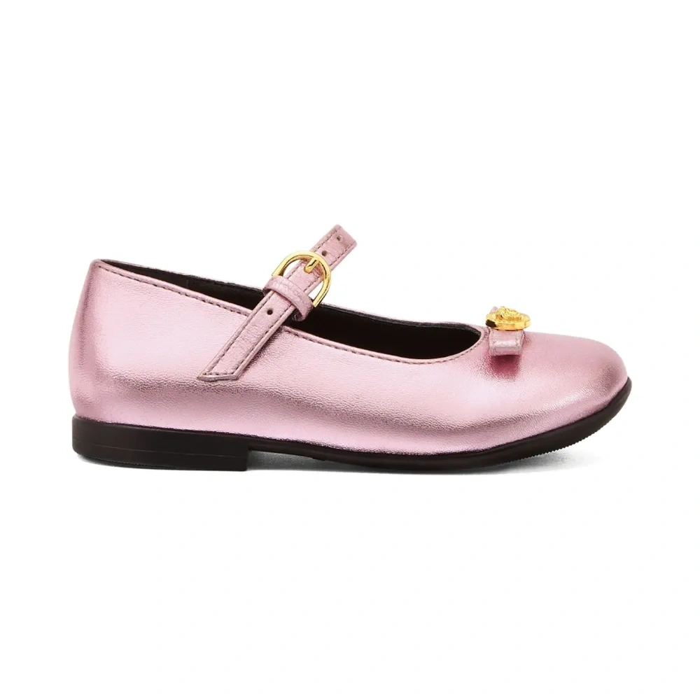 балетки Gianni Ribbon с эффектом металлик