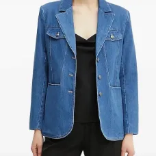 Джинсовый пиджак с карманами Джинсовый пиджак с карманами