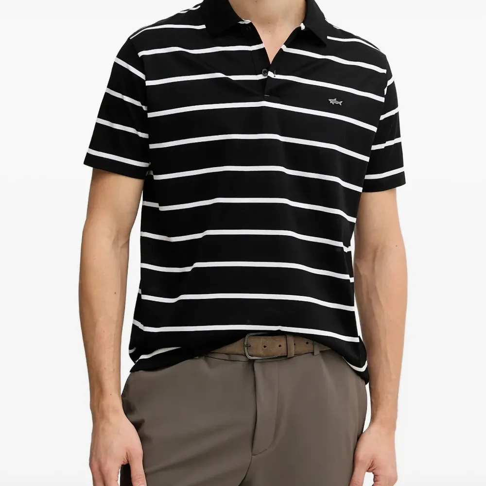 Поло в полоску с логотипом