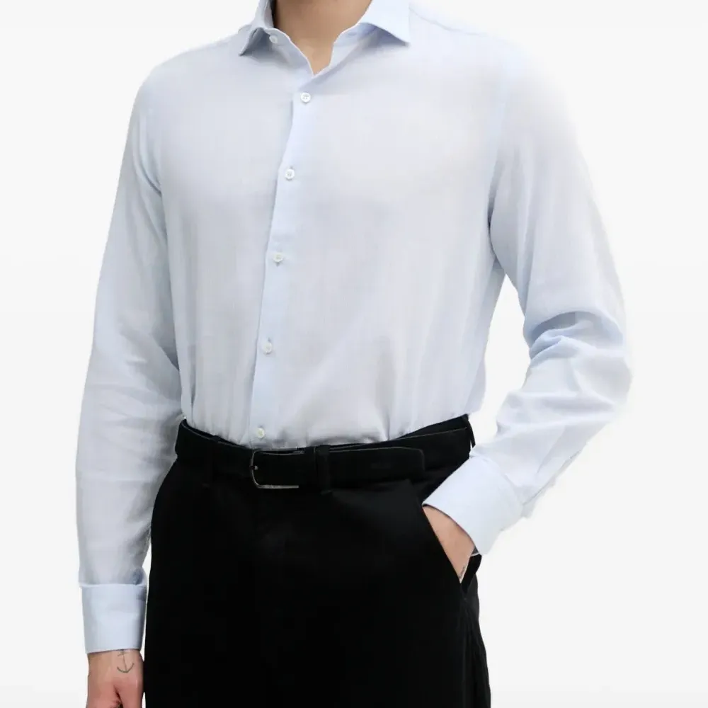 Рубашка в мелкую клетку с длинными рукавами