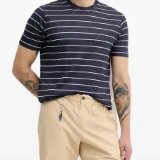 Льняная футболка в полоску