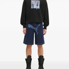 худи с кулиской и графичным принтом