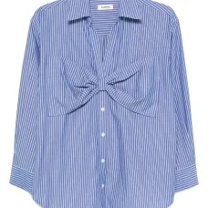 Полосатая рубашка с бантом