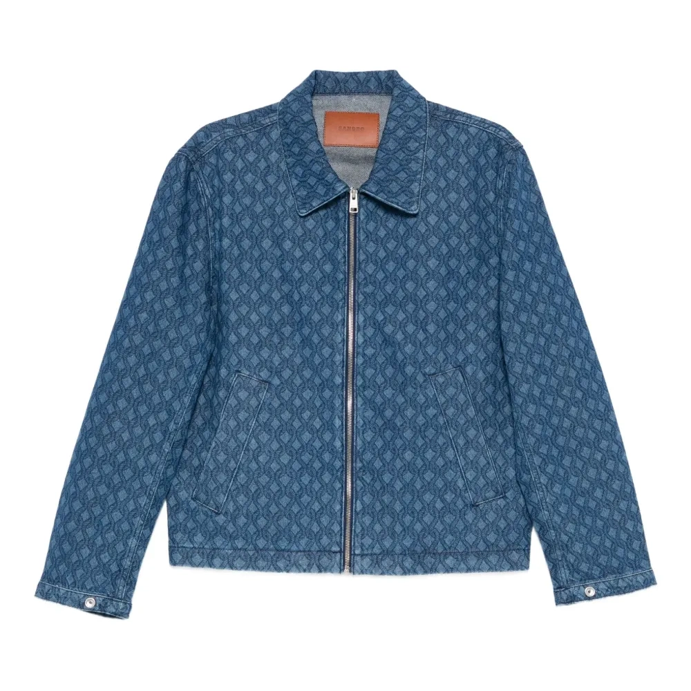 Джинсовая куртка на молнии с узором