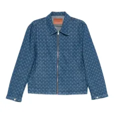 Джинсовая куртка на молнии с узором