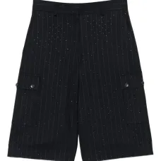 Шорты строгого кроя в тонкую полоску Шорты строгого кроя в тонкую полоску