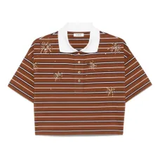 Укороченная рубашка поло в полоску