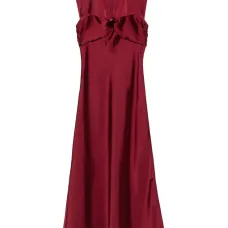 Платье миди с V-образным вырезом