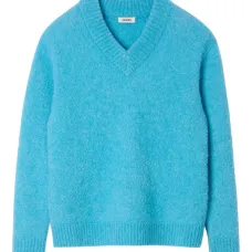 Шерстяной свитер с V-образным вырезом