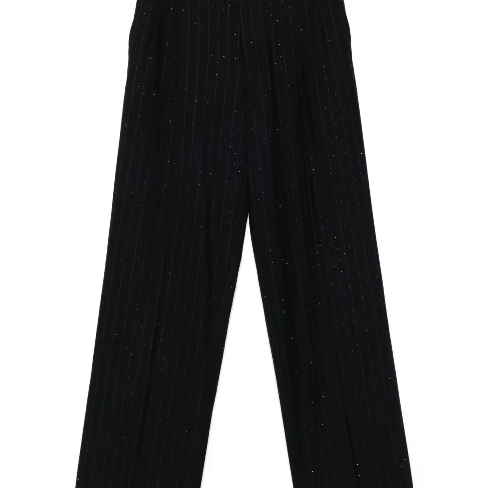 Полосатые брюки с эффектом металлик