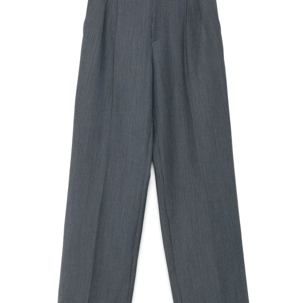 полосатые брюки прямого кроя