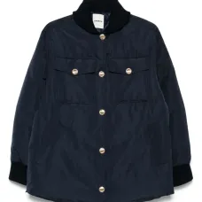 Пуховик с воротником в рубчик