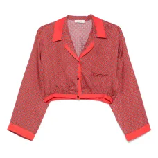 укороченная рубашка с принтом