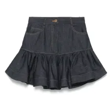 расклешенная джинсовая юбка