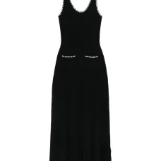 платье миди с искусственным жемчугом