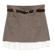 Многослойная юбка мини в клетку