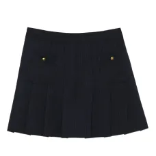 Плиссированная юбка мини в тонкую полоску