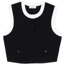 Топ без рукавов с декоративными пуговицами