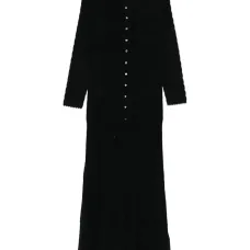 Платье макси с декоративными пуговицами