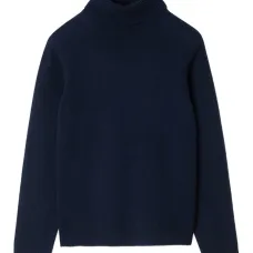 Свитер в рубчик с высоким воротником