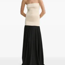 Платье без бретелей со сборками