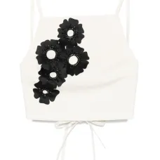 Топ с цветочной аппликацией Топ с цветочной аппликацией