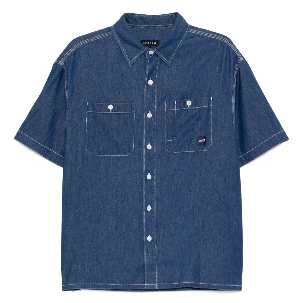 Рубашка из ткани шамбре