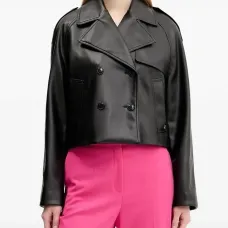 Укороченный двубортный пиджак