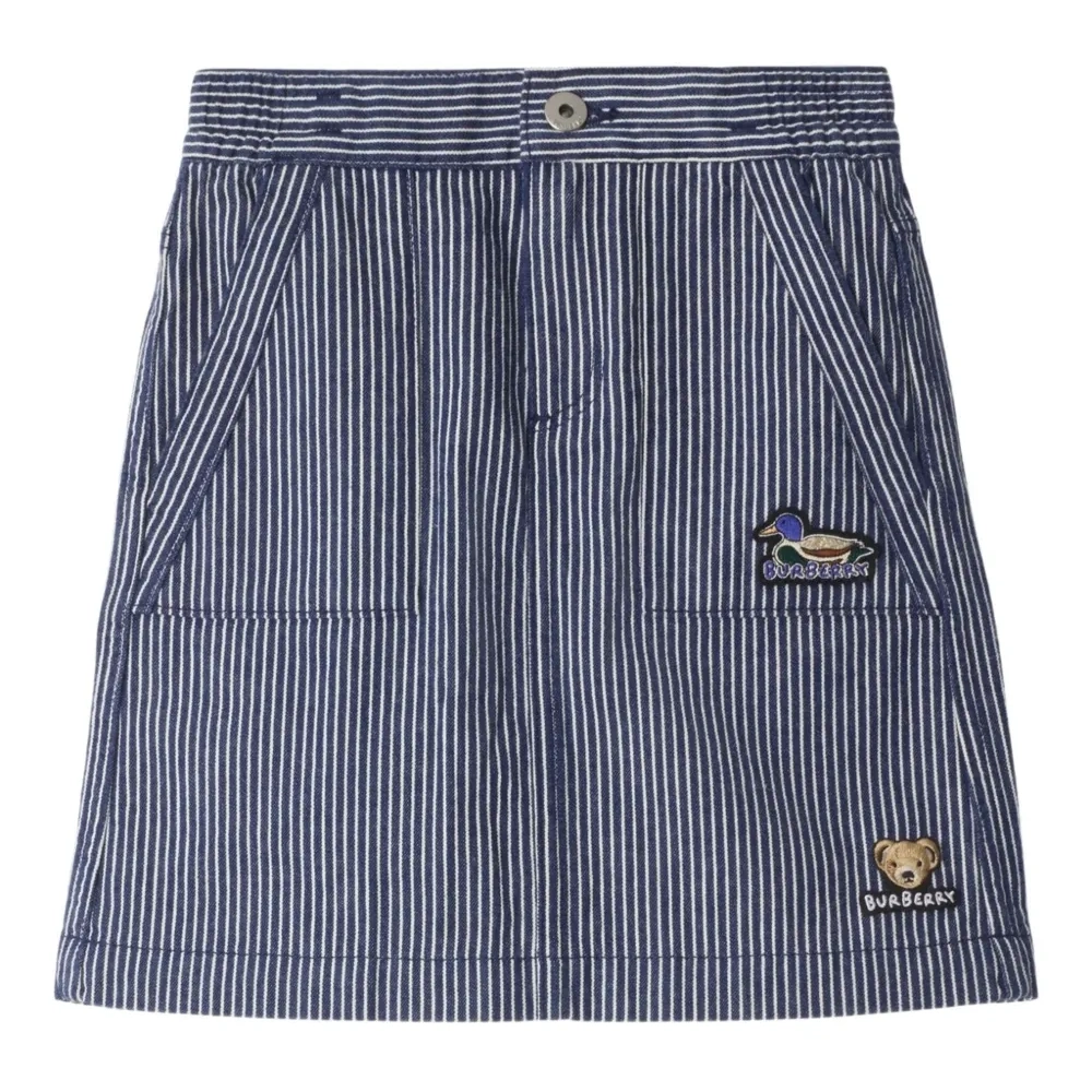 джинсовая юбка в полоску