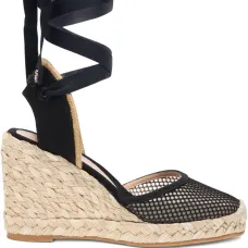 сетчатые босоножки на танкетке