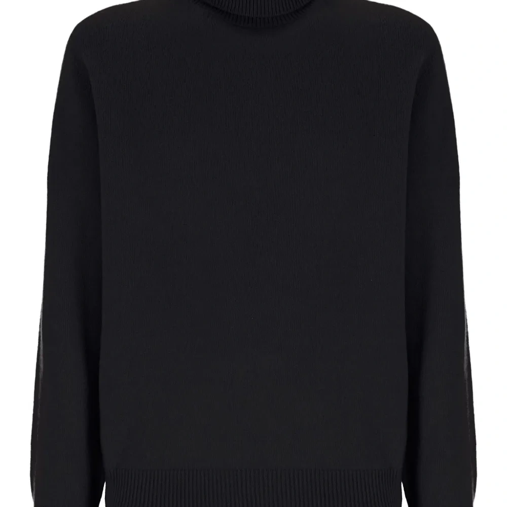 Свитер с высоким воротником и манжетами в рубчик