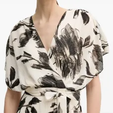 Платье асимметричного кроя с цветочным принтом