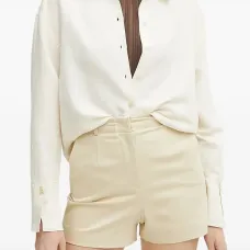 Шорты с завышенной талией и логотипом