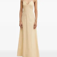 Платье макси на тонких бретелях с V-образным вырезом Платье макси на тонких бретелях с V-образным вырезом